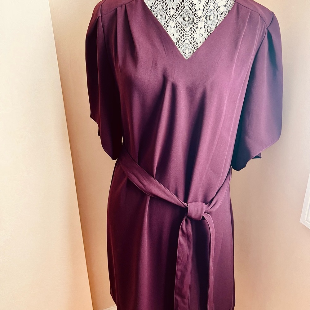 BURGUNDY HALSTON DRESS